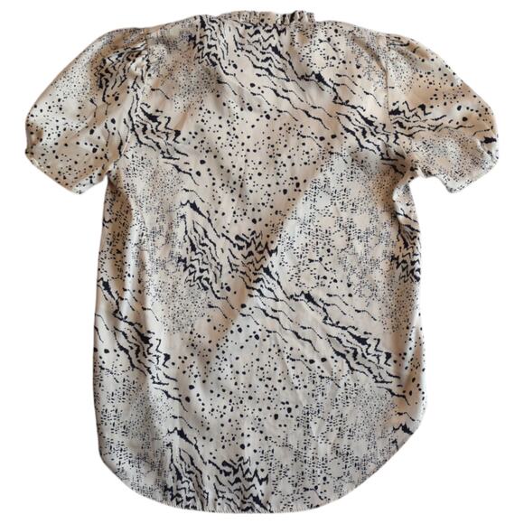 River Island Cream and Black Abstract Monochromatic Minimalist Blouse Size 12 - Picture 5 of 5